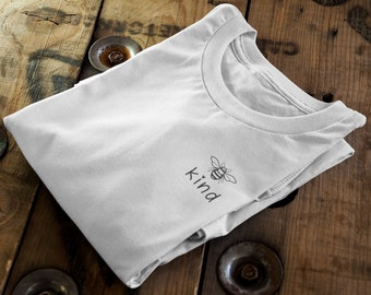 BEE KIND || Certified Organic Cotton || Ethical Unisex T-Shirt || Adult+Kid