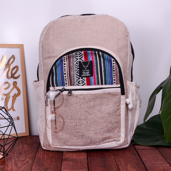 Rucksack || Hanf || Nachhaltige Vegane Linie || Handarbeit - BP5041