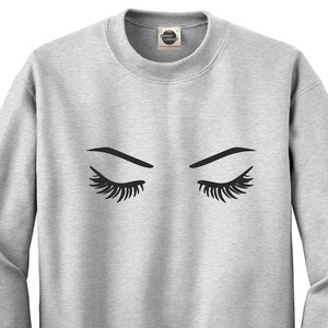 EYELASHES || New Blogger Fashion|| Unisex Crewneck Sweatshirt Jumper Top|| XS-XL||
