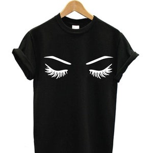 EYELASHES Certified Organic Cotton Ethical Unisex T-Shirt AdultKid Black