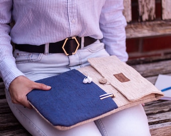 Hemp Laptop Case Bag || Fits up to 13" || Sustainable Organic Line || Handmade - LCBB