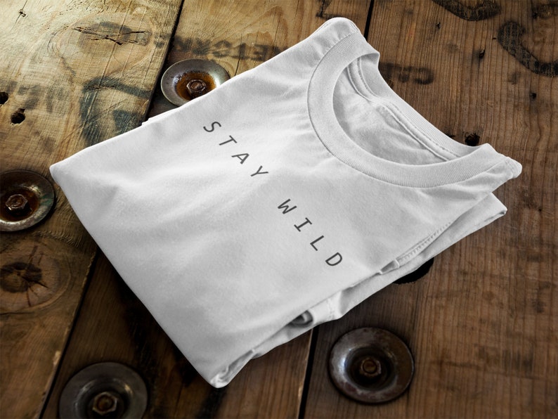 Stay Wild Certified Organic Cotton Ethical Unisex T-Shirt AdultKids image 4