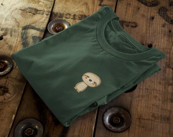 Cute Kawai Sloth || Unisex Tshirt Top || Pocket Side Print || Adults & Kids Sizes