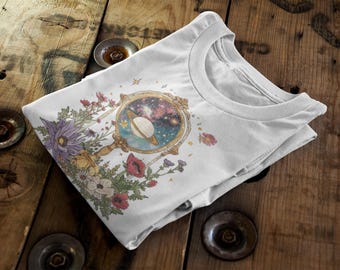 Mirror Floral Boho T-Shirt | Vintage Cottagecore Tee
