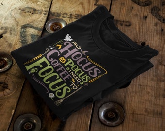 Halloween Hocus Pocus Halloween Retro Spooky Funny Crewneck Cotton Unisex T-Shirt | Adult, Kids Sizing
