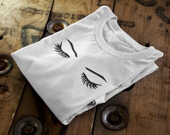 EYELASHES || Certified Organic Cotton || Ethical Unisex T-Shirt || Adult+Kid