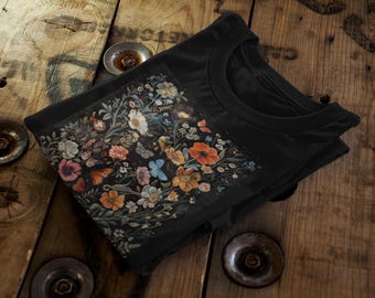 Botanical Tapestry Tee | Vintage Wildflower & Insect Graphic
