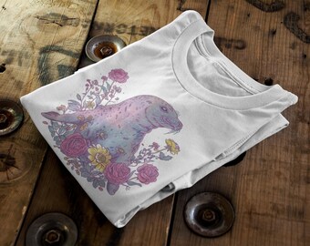 Whimsical Seal T-Shirt | Boho Cottagecore Floral Tee