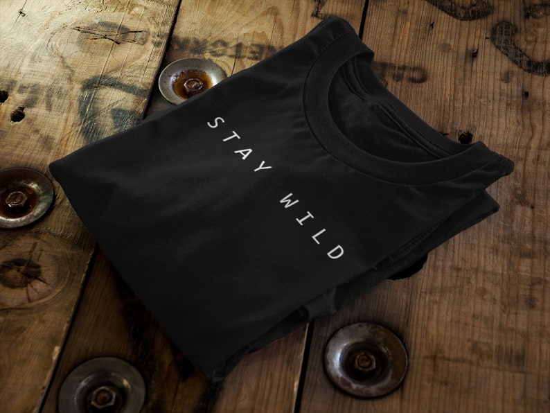 Stay Wild Certified Organic Cotton Ethical Unisex T-Shirt AdultKids image 2
