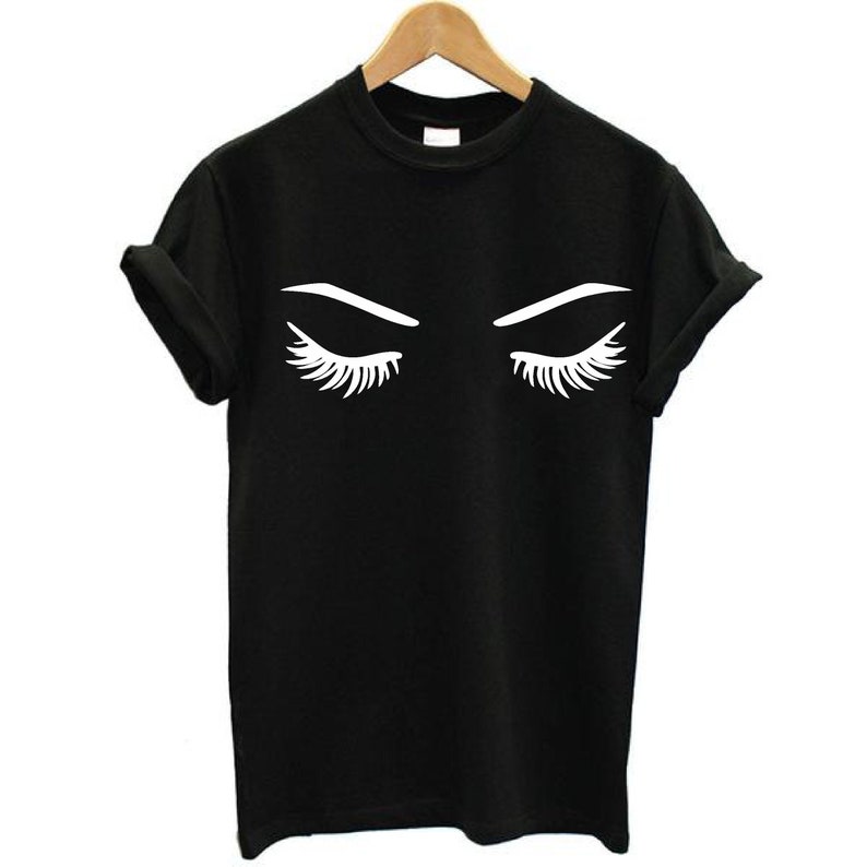 EYELASHES Certified Organic Cotton Ethical Unisex T-Shirt AdultKid Black