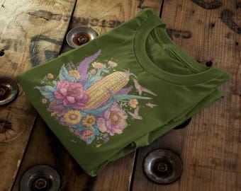 Surreal Corn T-Shirt | Whimsical Farmcore Graphic, Soft Cotton