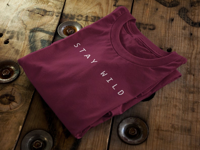 Stay Wild Certified Organic Cotton Ethical Unisex T-Shirt AdultKids image 1