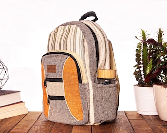 Handgemaakt henneprugzak | Duurzame veganistische laptoptas | Biologisch katoen | Reisrugzak van 20 l | Ethisch cadeau | Festivaltas | Gemaakt in Nepal
