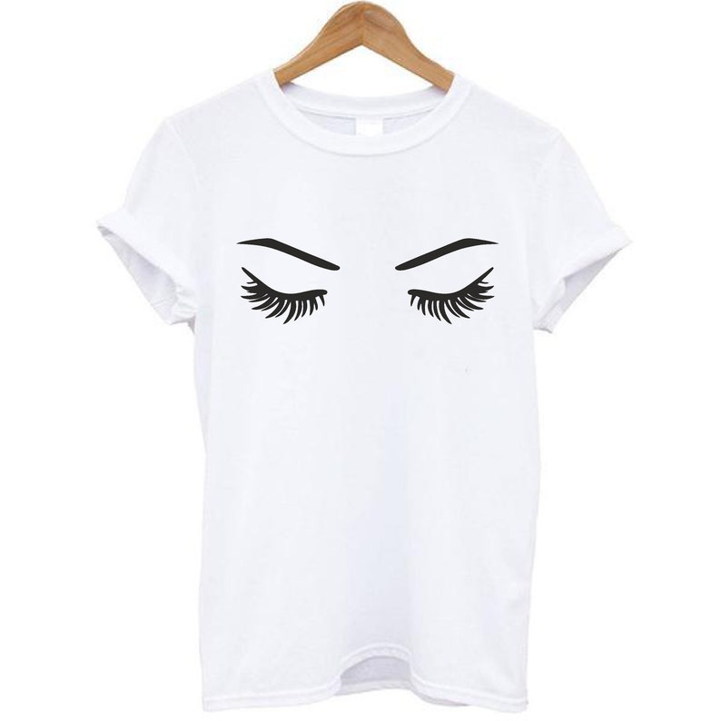 EYELASHES Certified Organic Cotton Ethical Unisex T-Shirt AdultKid White