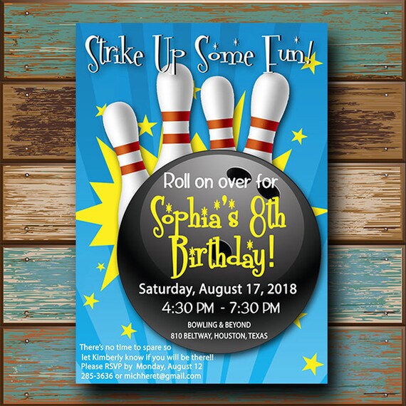 Fetes Occasions Speciales Invite Cartes D Invitation Bowling Personnalise Fete D Anniversaire Inviter Maison