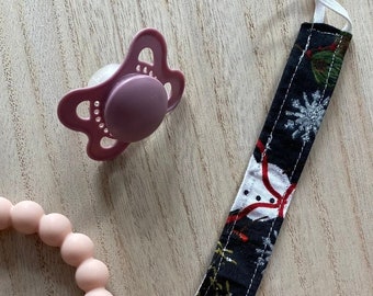 Handmade Snowman Pacifier Clips