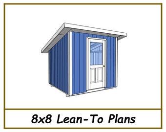 Lean-To Shed Plans 8x8 - PDF Download