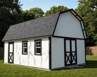 Schuppen Pläne 16x24 - PDF Download