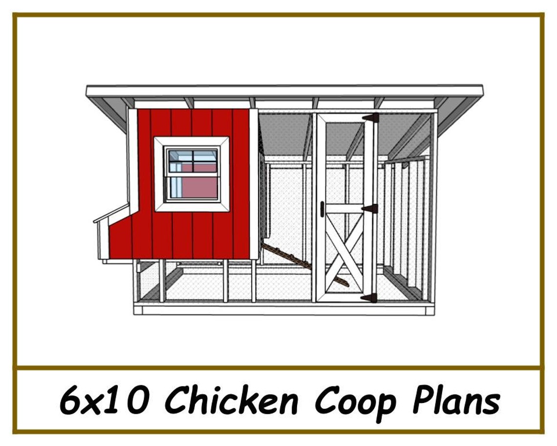 Chicken Coop Plans 6x10 W/ Run PDF Download - Etsy
