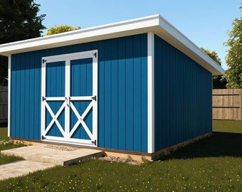 Lean-To Shed Plans 12x16 - PDF Download