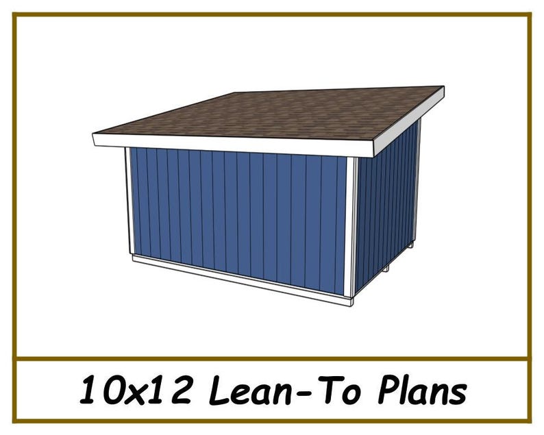 Rectangular Sherd Lean-to Shed Plans 10x12 - PDF Download - Etsy