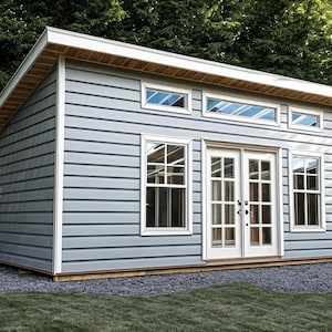Plattegronden kantoorschuur 16 x 24 - plattegronden She Shed/Man Cave - pdf-download