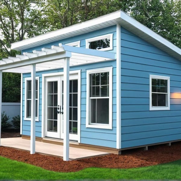 Tiny House Plans 12x16 - She Shed - Man Cave Plans - PDF Download