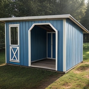 DIY Goat Shed Plans 8x12 with Storage - Animal Shelter Plans - Instant PDF Download