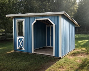 DIY Goat Shed Plans 8x12 with Storage - Animal Shelter Plans - Instant PDF Download