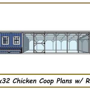 Chicken Coop Plans 8x32 - PDF Download - Etsy