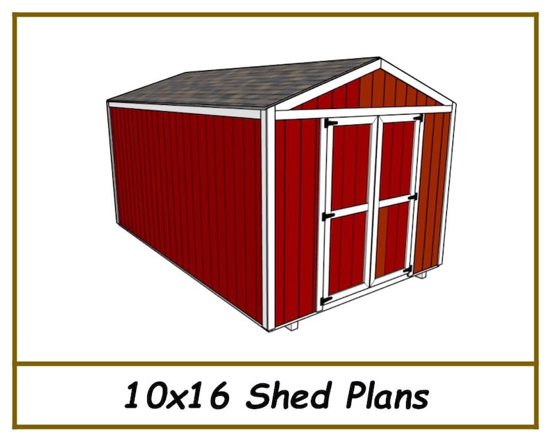 Shed Plans 10x16 Garden Shed Plans Pdf Download Download Now Etsy