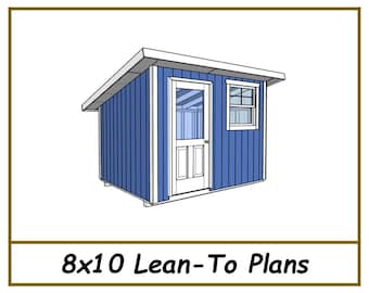 Lean-To Plans 8x10 - PDF Download