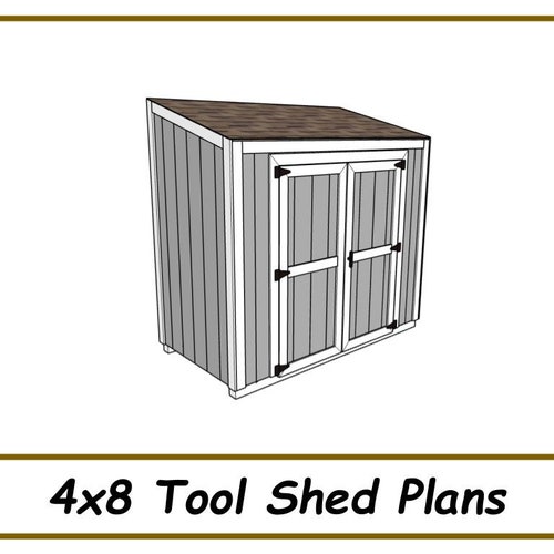 Tool Shed Plans 4x8 Storage Shed Plans PDF Download Etsy