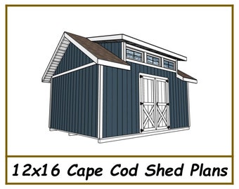 12x16 Cape Cod Shed Plans - PDF Download