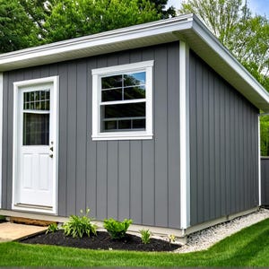 Planos para cobertizo adosado de oficina de 10x12 pies - Descarga en PDF