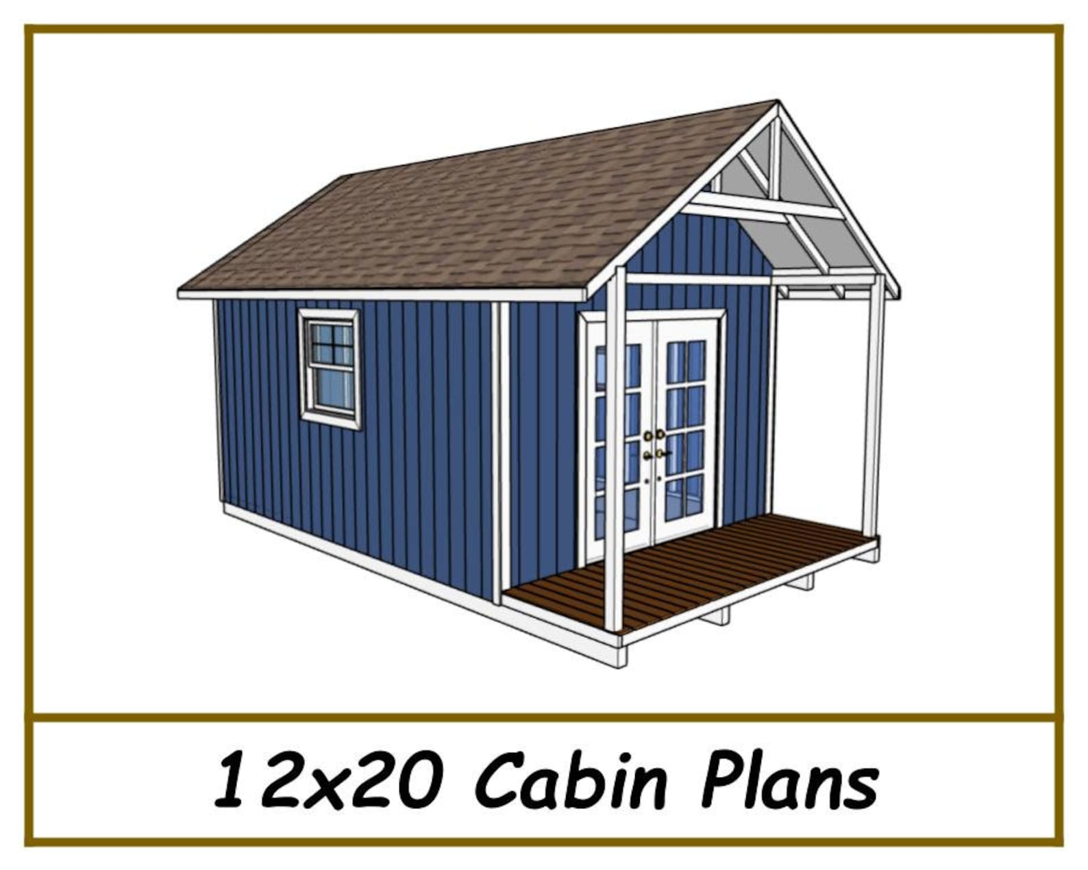 Cabin Plans 12x20 PDF Download Etsy