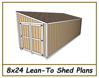 Lean-to Shed Plans 8x24 - PDF Download