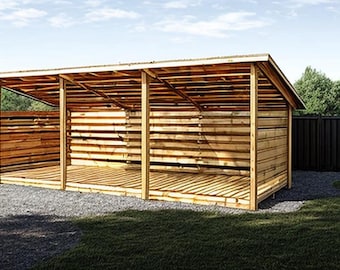 Firewood Shed Plans 8x20 - PDF Download