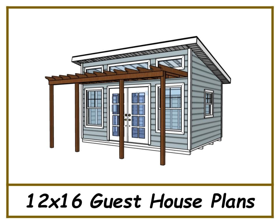 Guest House Plans 12x16 She Shed/man Cave Plans PDF - Etsy