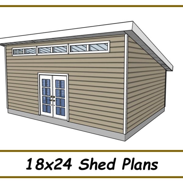 Studio Shed Plans 18x24 - PDF Download