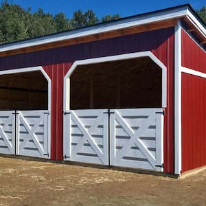 Horse Barn Plans 12x20 - PDF Download - 2 Stall