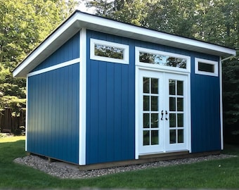 Backyard Office Plans 10x16 - She Shed - Man Cave Plans - Instant PDF Download