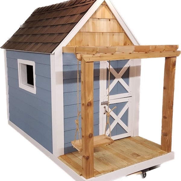 Playhouse Plans - Playhouse Plans on skids w/pergola PDF Download