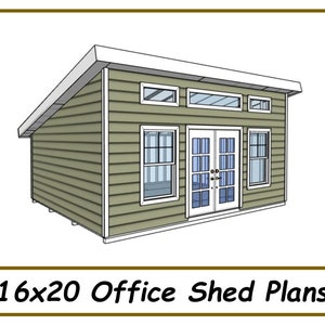 Office Shed Plans 16x20 - She Shed/Man Cave Plans - PDF Download