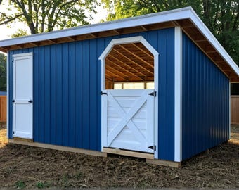Goat Shed Plans w/ Full Floor 10x16 - PDF Download