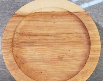Lacebark Elm (Chinese Elm) Wooden Platter / Plate, 11-3/4&quot;  (PL9)
