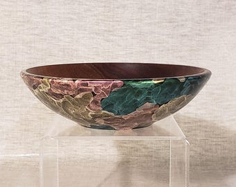 6" Painted Black Walnut Wooden Bowl  (24_sm)