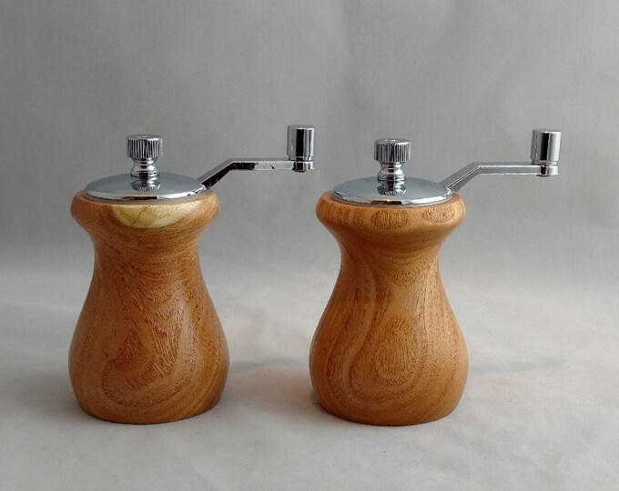 Honey Locust Mini Salt & Pepper Grinder Set 3 Tall Etsy