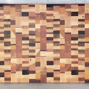 Random Strips of Small Blocks of Wood, End Grain Cutting Board,  (#6)