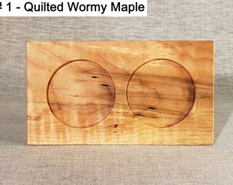 Wormy, Quilted, Curly Maple Salt and Pepper Trays